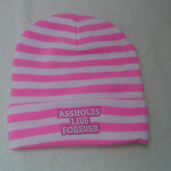 ALF PINK AND WHITE STRIPED BEANIE/WINTER HAT  NWOT'S - Picture 5 of 5